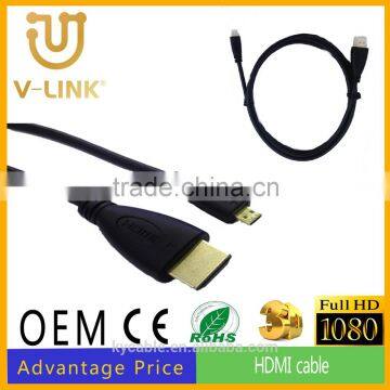 Full 1080P 3D Supported HDMI to micro hdmi cable with high data transfer speed