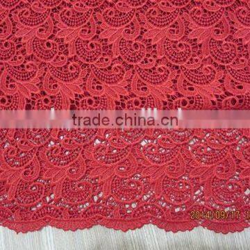 2015 Latest Red African Lace Fabric for Wedding Dress photo-5