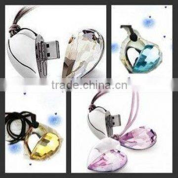 Crystal Heart usb memory drive