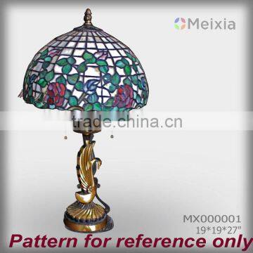 MX000003 wholesale stained glass table lamp shade rose tiffany lamp