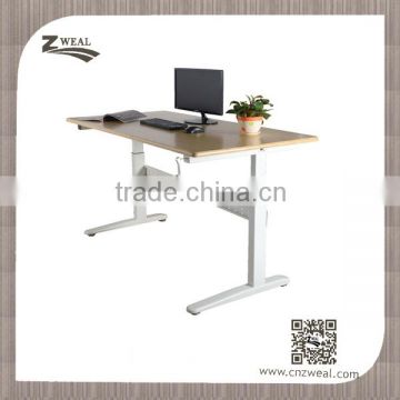 Durable manual height adjustable sit to stand up desk