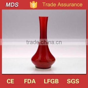 China wholesale cheap red cylinder glass flower vase