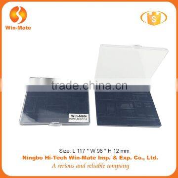 supplier price!win-mate cheap rectangle clear cap 12 color empty Plastic Eyeshadow Box Manufacturer