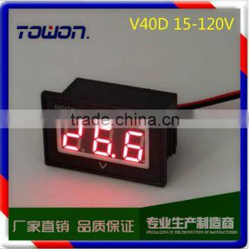 0.4" Digital Voltmeter DC 15-120V Red Blue Green Electric Motor Car Waterproof Panel Meter