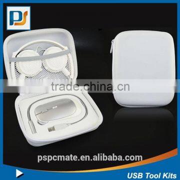 PC Portable USB Mouse Travel Cable Kit Bag Tools usb kit, laptop tool kit driver for PC