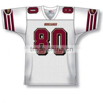 Polyester Spandex Custom Sublimated Mustangs American Football Jersey/Shirt