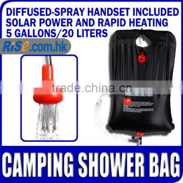 5 gallons/20 liters Solar Heating Camping Shower Bag Hot Water 45 centigrade Hiking