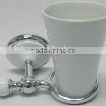 High end wall mounted white porcelain tumbler cup new design white ceramic decorative tumbler holder