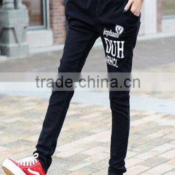 High Waist Jeans Women Plus Size American Apparel Black Jeans Print Women Elastic Waist Harlan Jeans