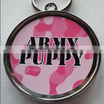 Promotional aluminum custom enamel nickel engraved metal dog tag