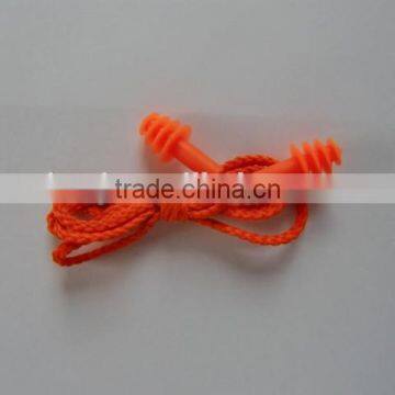 2016 orange TPR 4-layer TPR ear plugs CE approved safety silicone/TPR ear plugs with string for sale