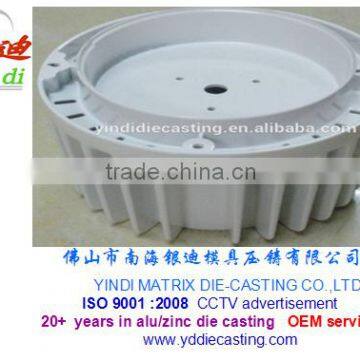 High quality Aluminum alloy die casting LED heatsink housing with white coating
