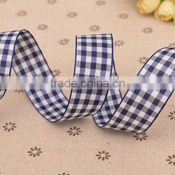 Wholesale black and white plaid check ribbon