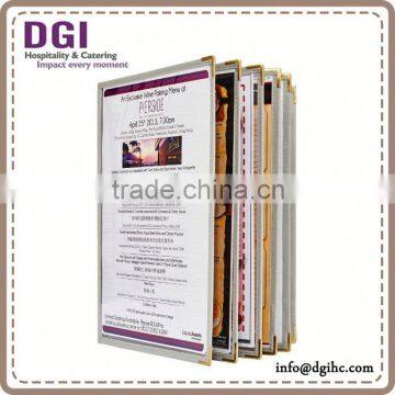 Bar Menu Holder Hong Kong Restaurant Equipment Supplies Provided High Quality A4 Dessert Real Leather Menu Cover photo-4