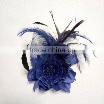 Colorful Artificial Fabric and Feather Flower Brooch photo-3
