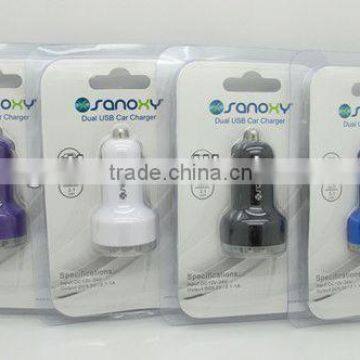 wholesale price dual usb car charger with 12v socket