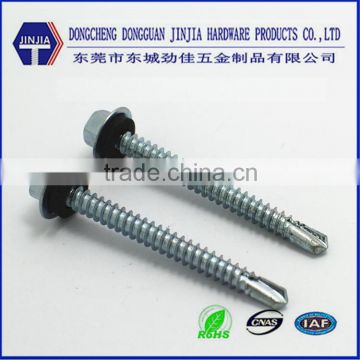 Hex flange self drilling screws with epdm washer #12-14x55