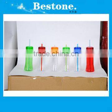 2016 High Quality BPA free Tritan plastic material drinking water bottle with straw