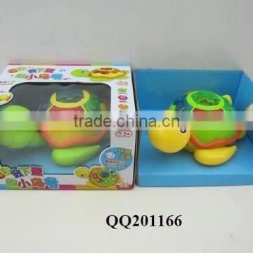 Plastic b/o bump & go toy laying turtle