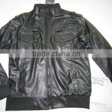 men newest fashion leather jacket in apparel stock