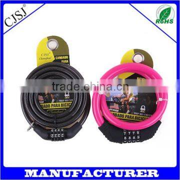 2014 hot sale cheap colorful good quality bicycle cable lock