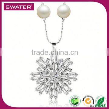 Jewelry Set 2016 Women Snowflake Heavy Pearl Necklace Set photo-2