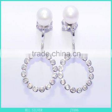 sterling silver earring pearl earrings 2016 hot design for girl