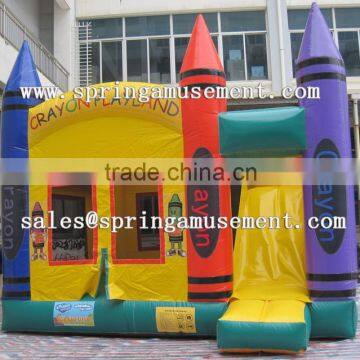 Hot selling and top design CRAYON classical inflatable bouncer and slide combo castle