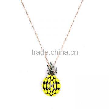 marvelous gorgeous splendid posh fruit pineapple ananas pendant necklace