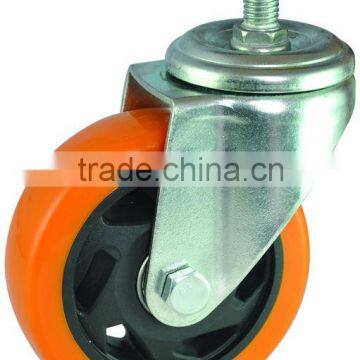 PVC caster medium screw retractable caster wheel