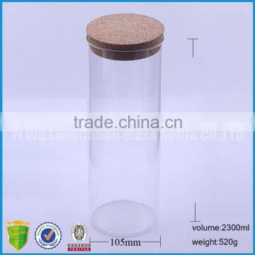 77oz/2300ml Clear Straight Sided Glass Display Jars With Cork Lid photo-2
