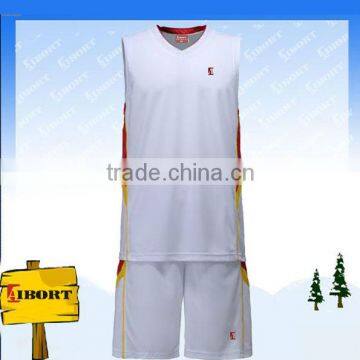 BKB-007-1 White plain Basketball uniform cool dry for men