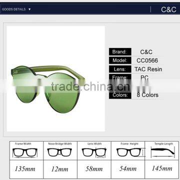 2016 Wholesale Rimless Sunglasses Women Brand Designer Cat Eye Shades Round Sun Glasses Eyewear Integrated Lens UV400 CC0566 Quality Choice photo-6