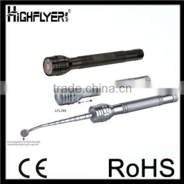 Aluminum Telescopic antenna LED Flashlight with magnet on both head and tail