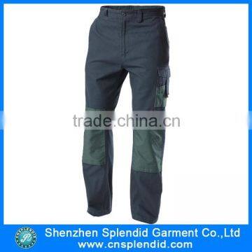 Mens 100 cotton blue wear work trousers with knee pad