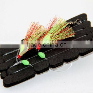 fishing rig flasher sabiki hook lumo wing glow bead 2hooks flasher Assassin