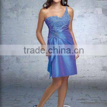 Retail One-Shoulder Tea-Length Cocktail Dress DEP-058