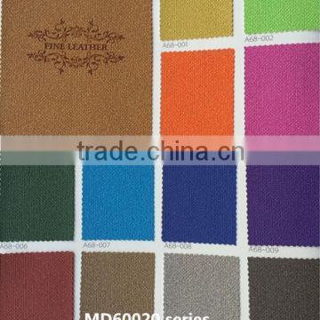 Artificial PU leather with changed colors on face and aertificial leather with stamp brand on face MD60016