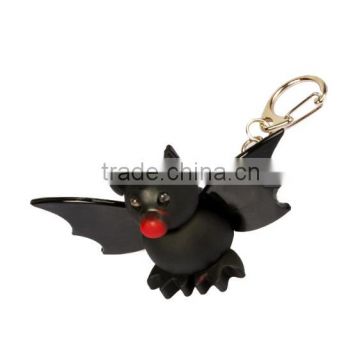 Luminous Sound Cartoon Plastic Bat Toy Pendant LED Key Chain,OEM Sound Shining plastic 3d Animal keychain,custom PVC 3d keychain