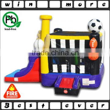 small funny inflatable dual lane sports equipment bouncer prices with dry slide combo