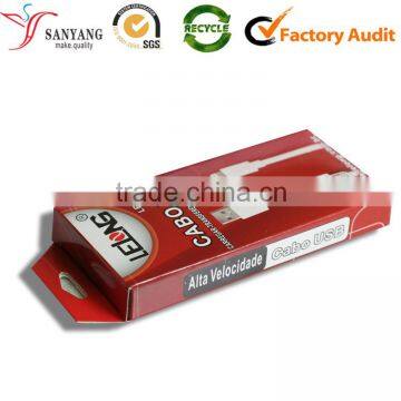 Custom Printing Red Charge Box For Iphone Paper USB Charger Box For Phone Data Cables                        
                                                Quality Choice