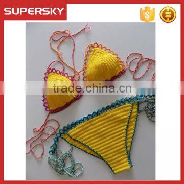 K-513 Girl Crochet Bikini Sets Women Knit Beachwear Tops Bottoms Swim Bathing Suit