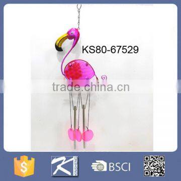 Metal crafts garden decor flamingo bird decorative wind chime