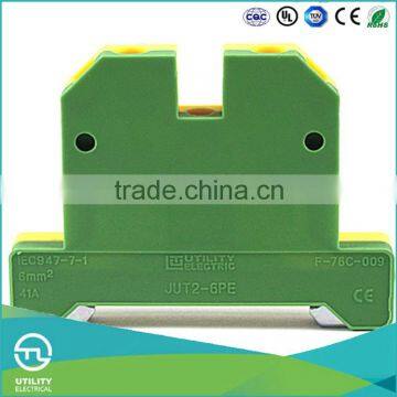 UTL Manufacturing Company PA66 Ground Screw Terminal Block Connector For Weidmuller 6mm 41A