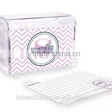 beautiful clear wholesale cusotm acrylic recipe box shenzhen factory with lid