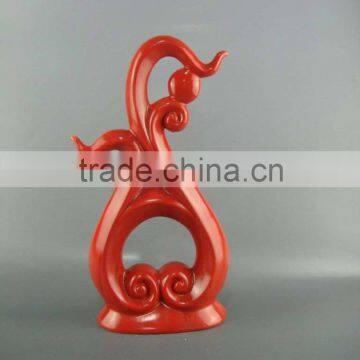 Red Decorative Table Top Vases in Unique Shape