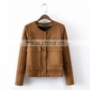 Wholesale Clothing Two Pockets Front Short Jacket photo-3