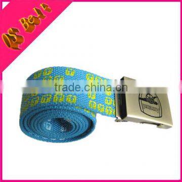 Mens Fashion Blue Canvas Custom Image Printed Belt