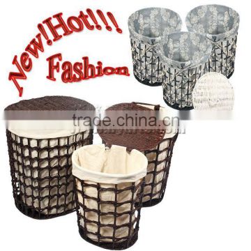 3pcs Round Rattan laundary basket with Lid (LZ-20/21)