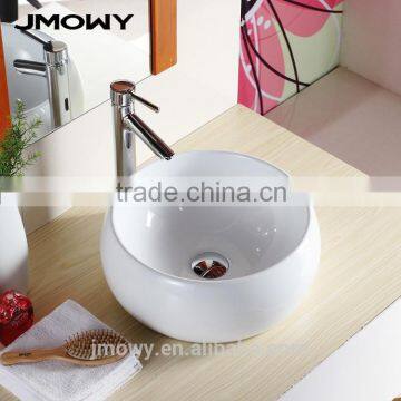 Hot sales ceramic basin above counter washing basin art sink round hand washing basin